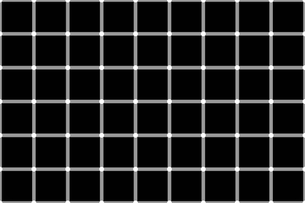 Illusione ottica composta da cerchi bianchi lampeggianti su quadrati neri