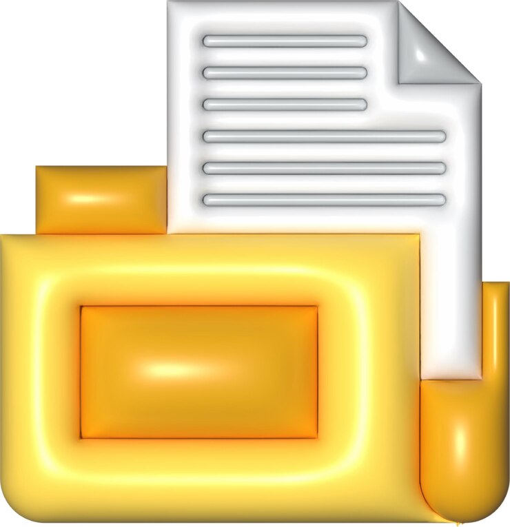 Photo illustration of yellow folder with document