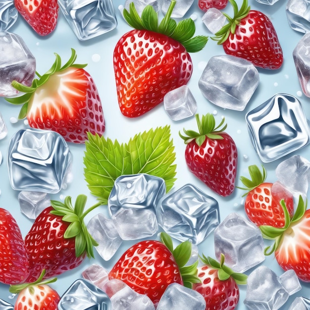 Illustrazione 2D di fragole con panna