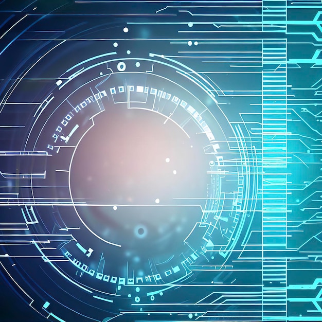 Illustrazione 2d Sfondamento della tecnologia dei circuiti elettronici futuristici astratto