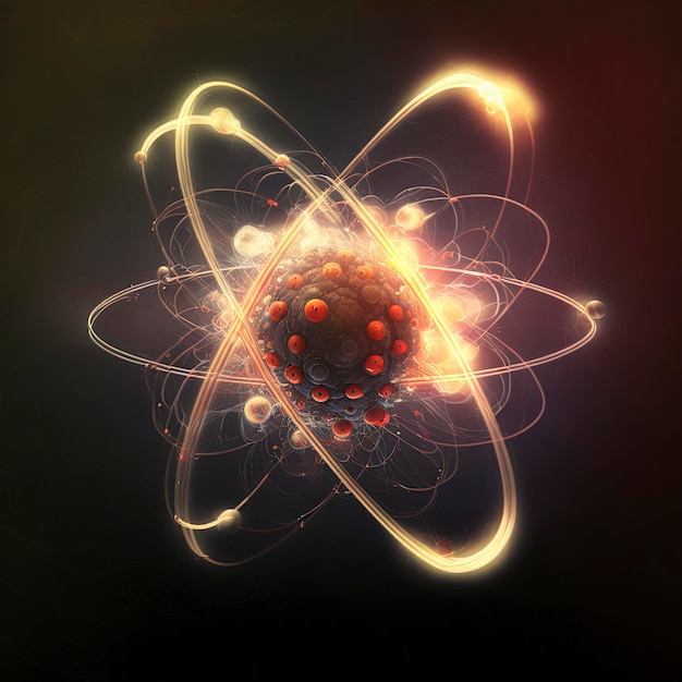 Illustrazione 3D atomica