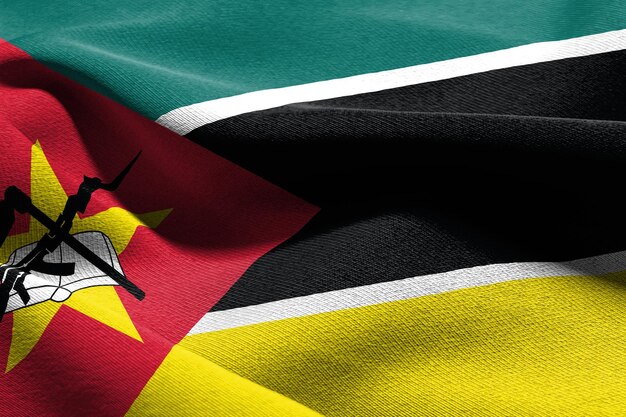 Illustrazione 3D bandiera del Mozambico