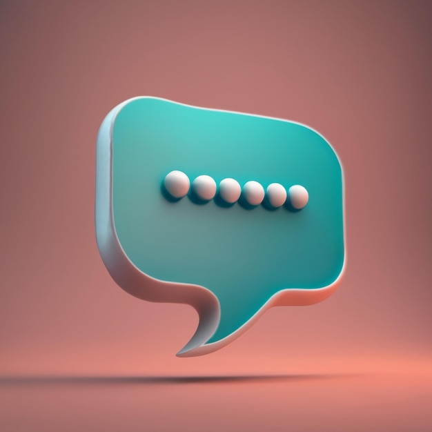 Illustrazione 3D bolla di discorso colore carino bolla di conversazione simbolo di messaggio di comunicazione