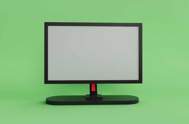 illustrazione 3d che rende il monitor del computer minimo su sfondo Gossip