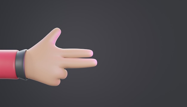 Illustrazione 3D che spara gesto della mano