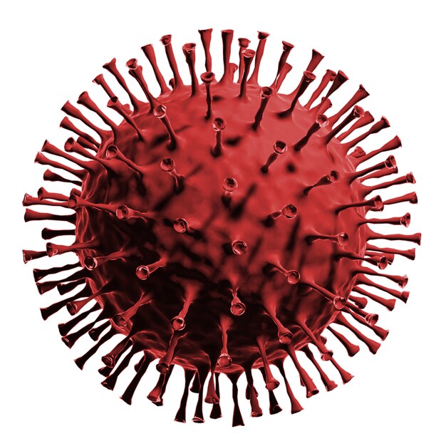 Illustrazione 3D Coronavirus 2019-nCov isolato sul backgrou bianco