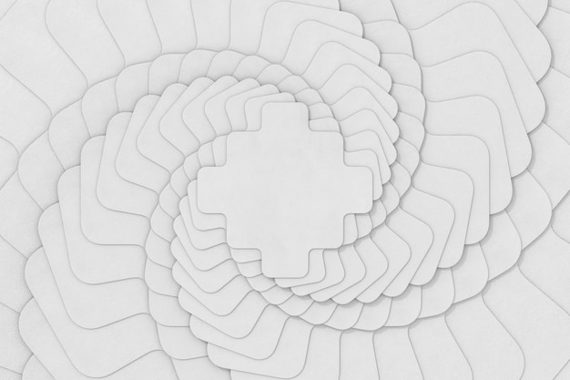 Illustrazione 3D degli strati intrecciati della costruzione del poligono bianco