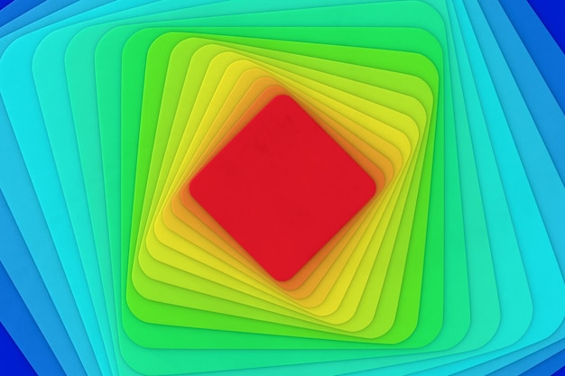 Illustrazione 3D degli strati intrecciati della costruzione poligon colorata