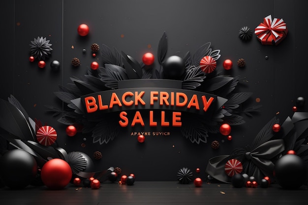 illustrazione 3d del black fridayeffetto testo 3d del black fridaysfondo del black friday