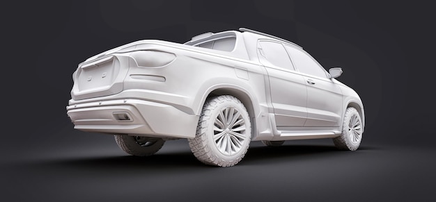 Illustrazione 3D del camioncino del carico di concetto su fondo isolato grigio. rendering 3D.