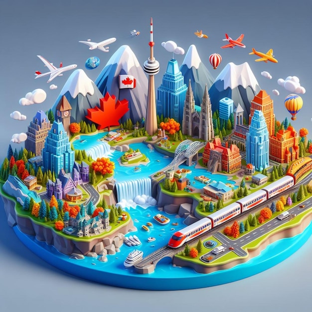 Illustrazione 3D del Canada