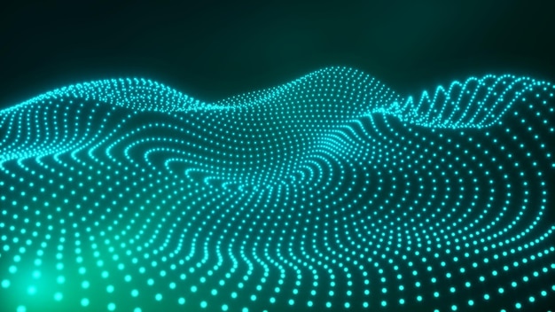 Illustrazione 3d del concetto di Big Data Lake Waves