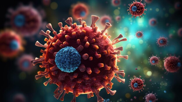 Illustrazione 3D del concetto di coronavirus 2019nCov