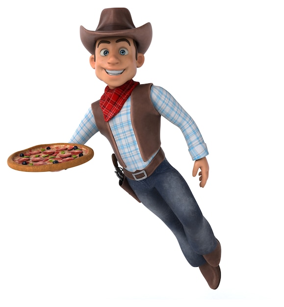 Illustrazione 3D del cowboy divertente