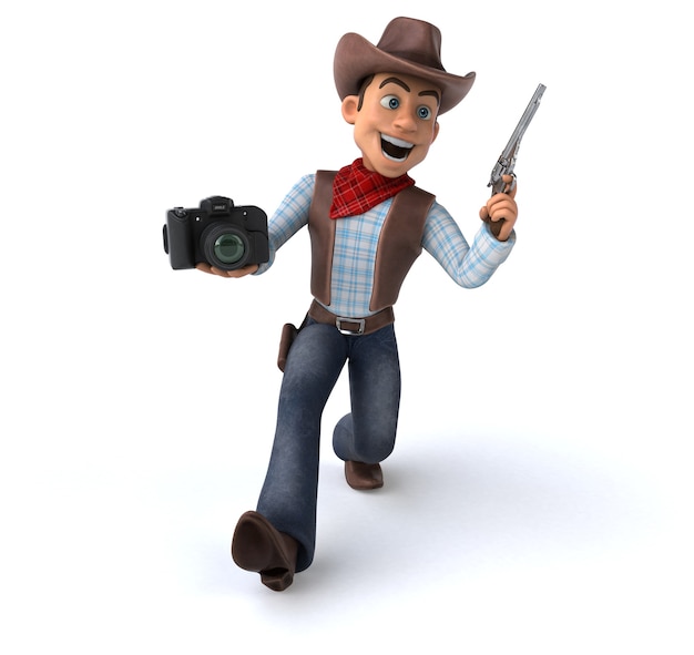 Illustrazione 3D del cowboy divertente