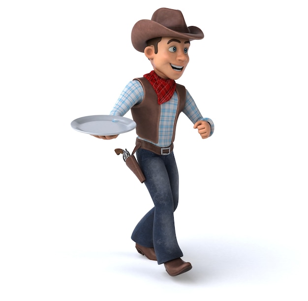 Illustrazione 3D del cowboy divertente