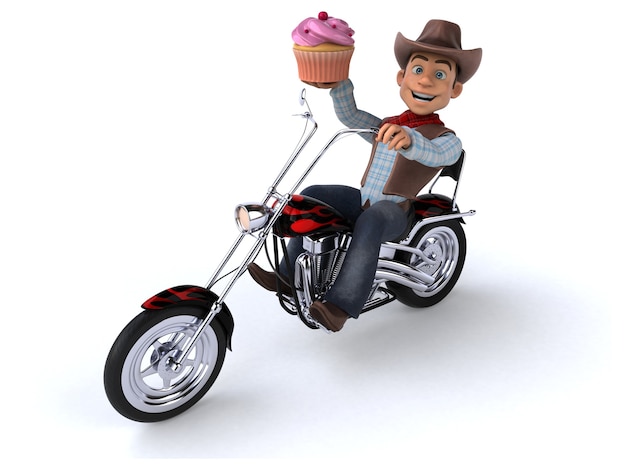 Illustrazione 3D del cowboy divertente