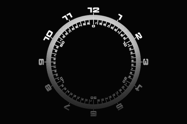 Illustrazione 3d del cronometro rotondo dell'orologio su sfondo nero Logo icona cronometro Timer vintage cronometro