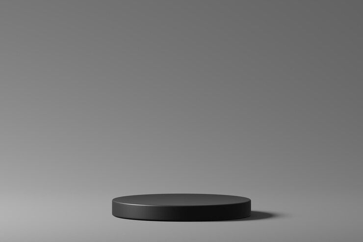 Illustrazione 3d del display del prodotto del piedistallo del podio del cilindro nero