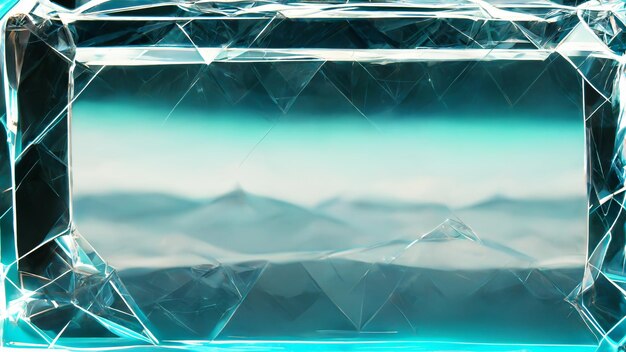 Illustrazione 3D del fondo di cristallo trasparente del triangolo tecnologico