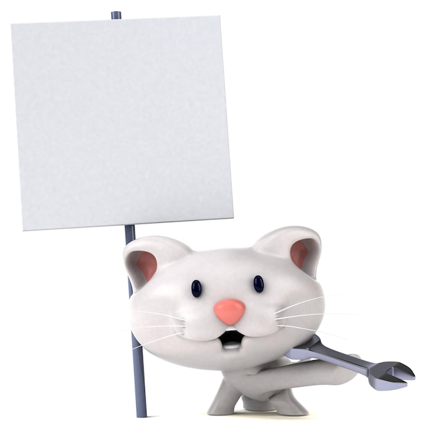 Illustrazione 3D del gatto divertente