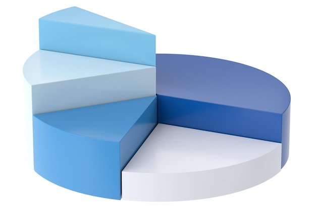 Illustrazione 3D del grafico a torta 3D