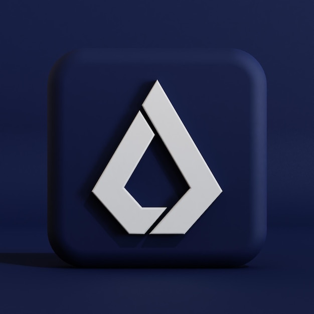 Illustrazione 3d del logo del simbolo della criptovaluta Lisk