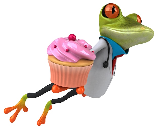 Illustrazione 3D del medico della rana