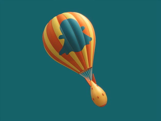 Illustrazione 3D del palloncino del paracadute del siluro della bomba nucleare dei social media di Snapchat