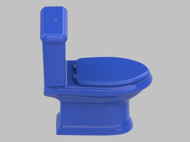 Illustrazione 3d del sedile blu del wc