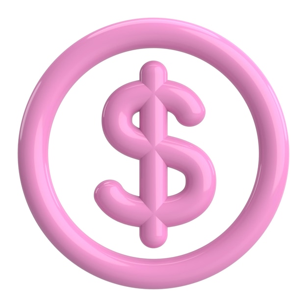 Illustrazione 3D del simbolo del dollaro 3D