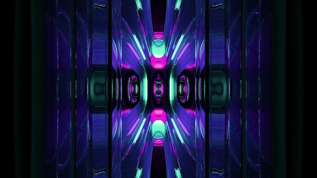 Illustrazione 3D del tunnel al neon di fantascienza scuro 4K UHD