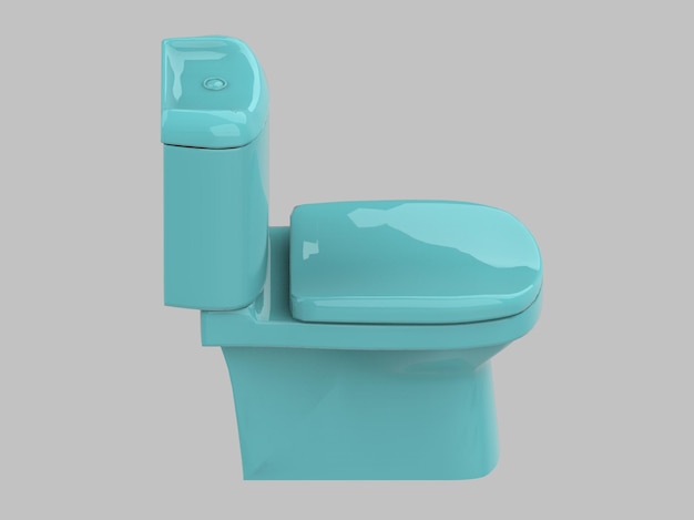 Illustrazione 3d del wc della toletta azzurra