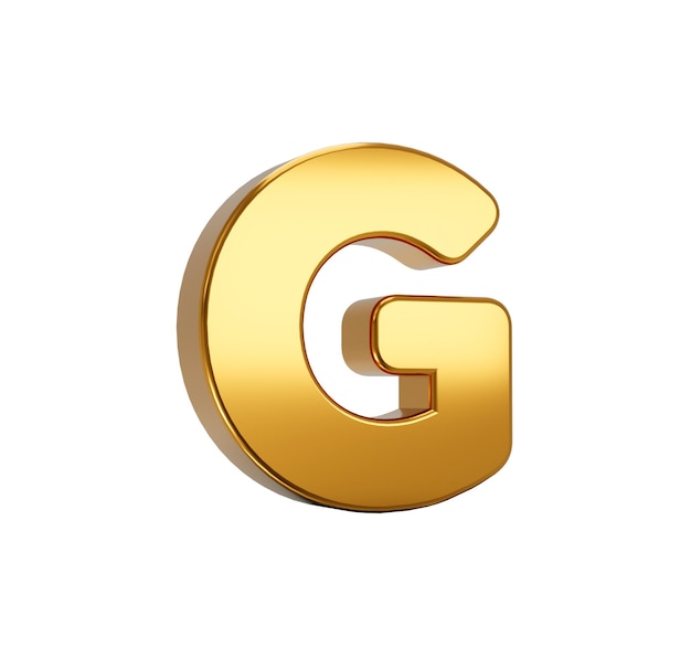 illustrazione 3d dell'alfabeto G isolato su sfondo bianco