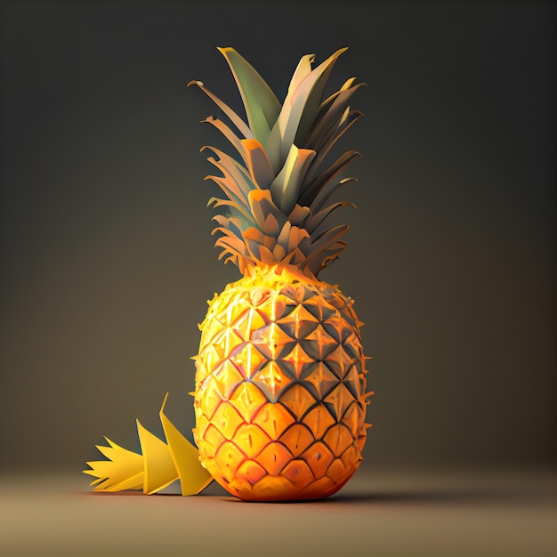 Illustrazione 3D dell'ananas 3D CG ad alta risoluzione