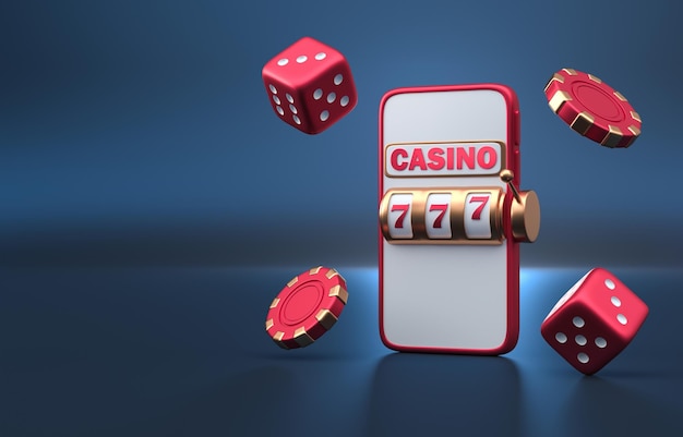 Illustrazione 3D dell'app del casinò 3D