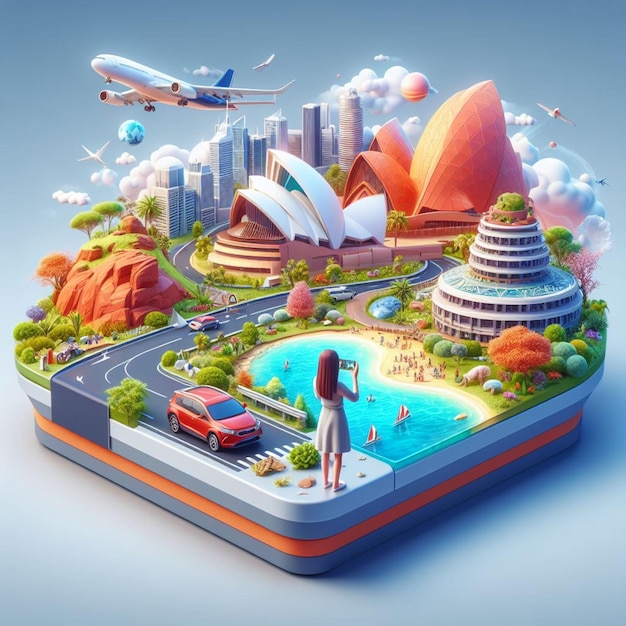 Illustrazione 3D dell'Australia