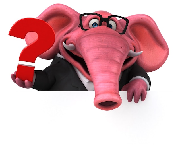 Illustrazione 3d dell'elefante rosa