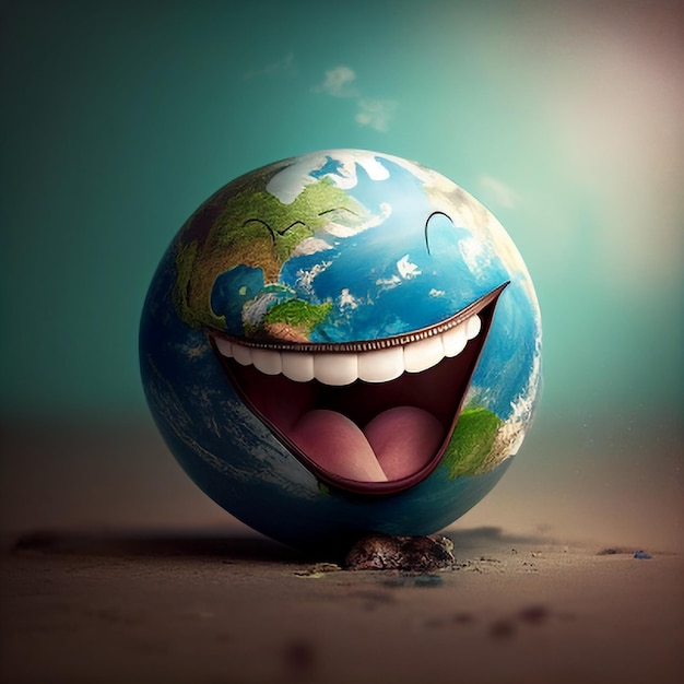 Illustrazione 3d dell'emoticon sorridente della giornata mondiale delle emoji