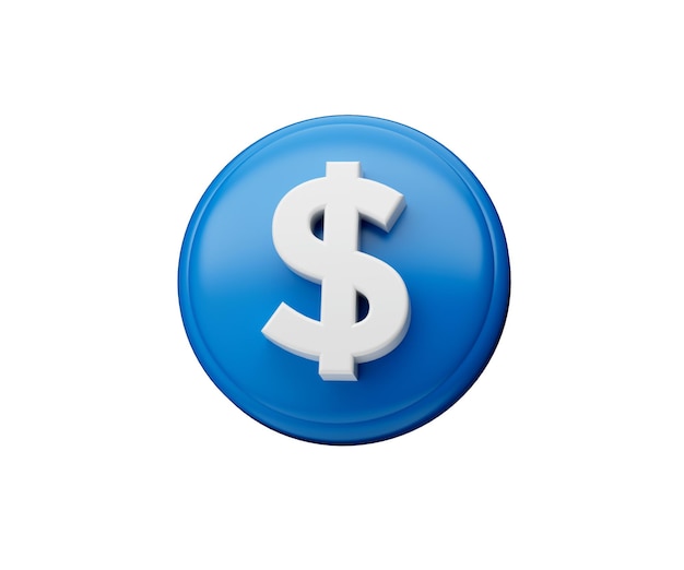 illustrazione 3d dell'icona del dollaro isolata su sfondo bianco