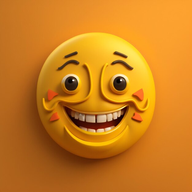 Illustrazione 3d dell'icona emoji sorriso