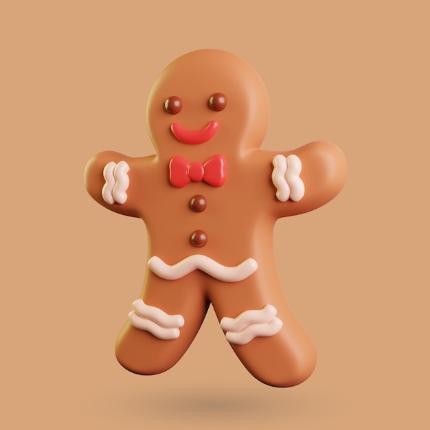 Illustrazione 3d dell'uomo di pan di zenzero di Natale
