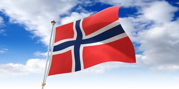 Illustrazione 3D della bandiera norvegese