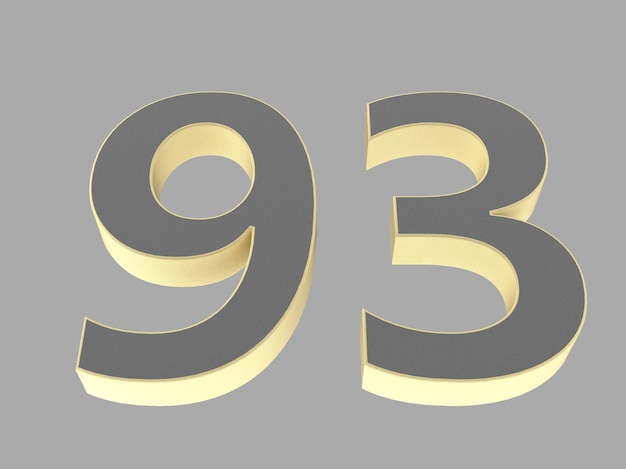 Illustrazione 3d della cifra del numero d'oro uno due tre