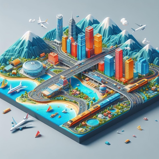 Illustrazione 3D della Cina