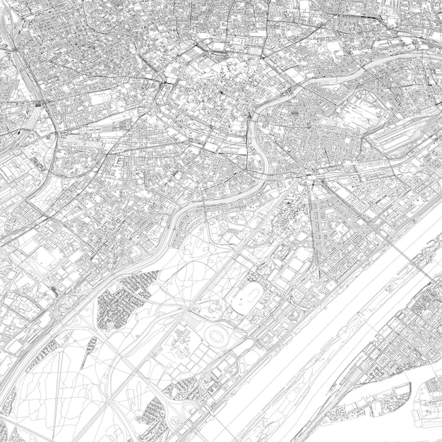 Illustrazione 3D della città di Vienna e degli edifici di massa