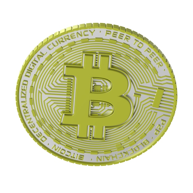illustrazione 3d della moneta bitcoin