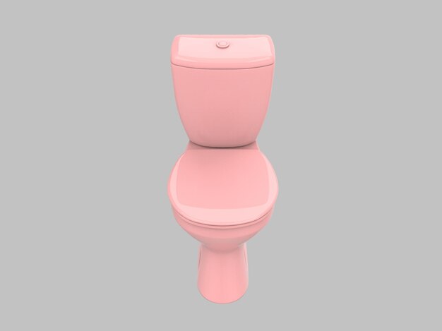 Illustrazione 3d della porcellana del wc del bagno della toilette dell'armadio rosa