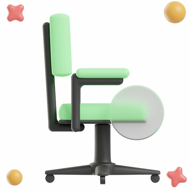 Illustrazione 3D della sedia da lavoro