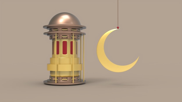 Illustrazione 3D dello sfondo del Ramadan Kareem 3D